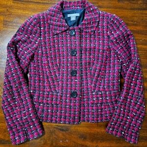 Ann Taylor Petites 2P Pink and Black Blazer
